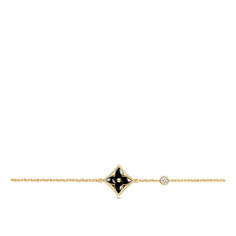 Colour Blossom Bb Star Bracelet, Yellow Gold, Onyx And Diamond.